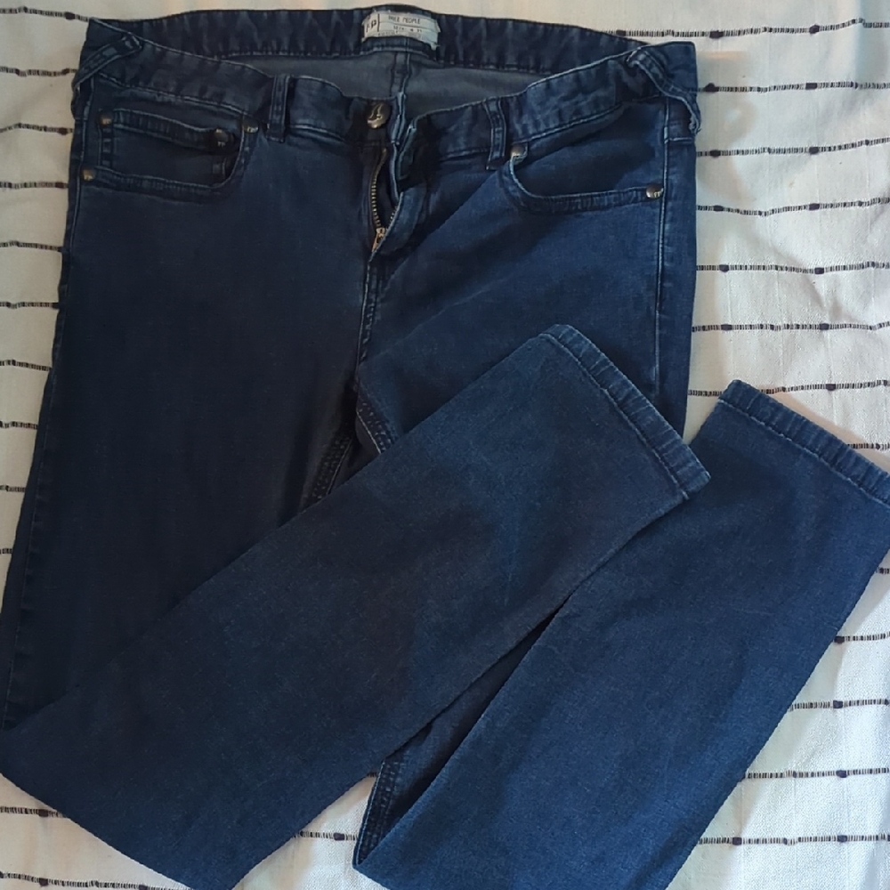 Free People Dark Blue Skinny Leg Jeans